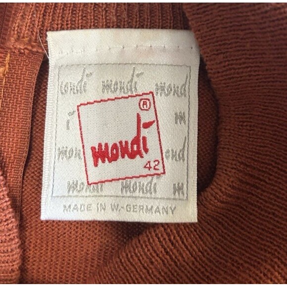 VTG 1980s Mondi Womens 42 Wool Blend Terracotta Knit Sweater Made in W. Germany - Picture 8 of 9